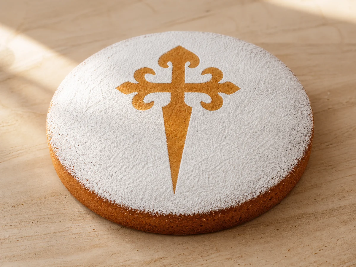 Traditional Tarta de Santiago almond cake