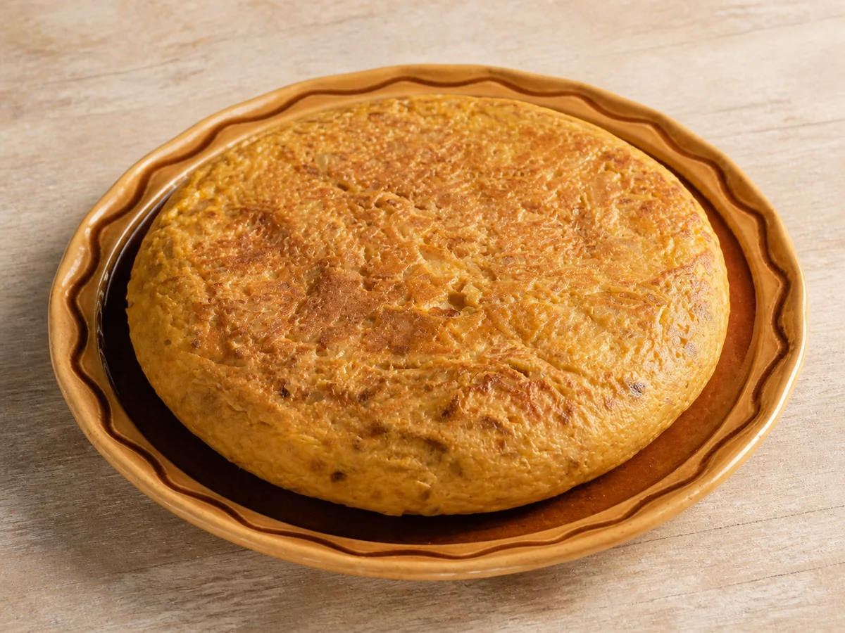 Spanish tortilla de patatas with onion