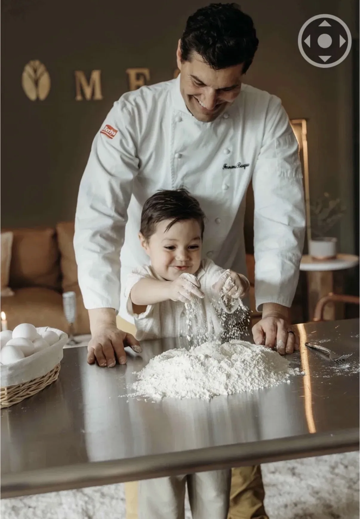 Chef Fernando sharing the joy of cooking with his child