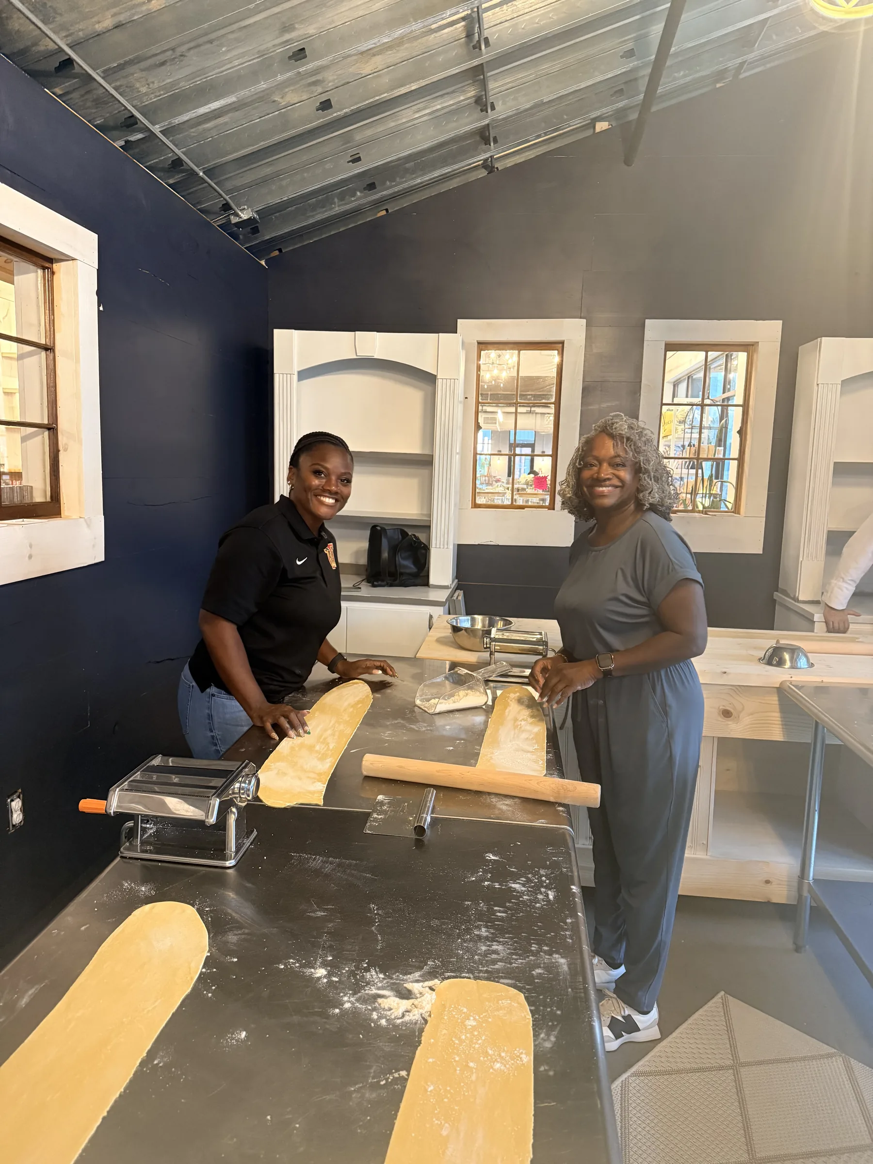 Guests making fresh pasta at Sobremesa